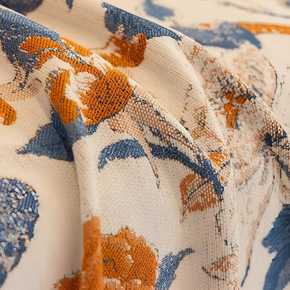 omkeerbare chenille jacquard sofahoes over een bank