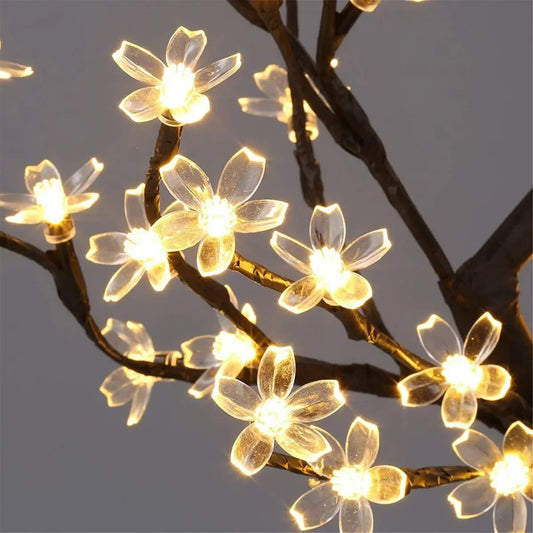 Set van 2 solar lichtslingers met kersenbloesem en warm witte leds voor buiten