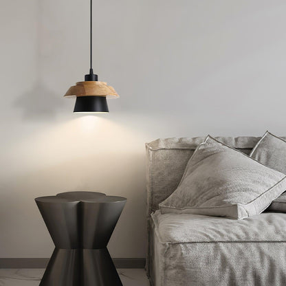 Moderne Hanglamp van steen en hout