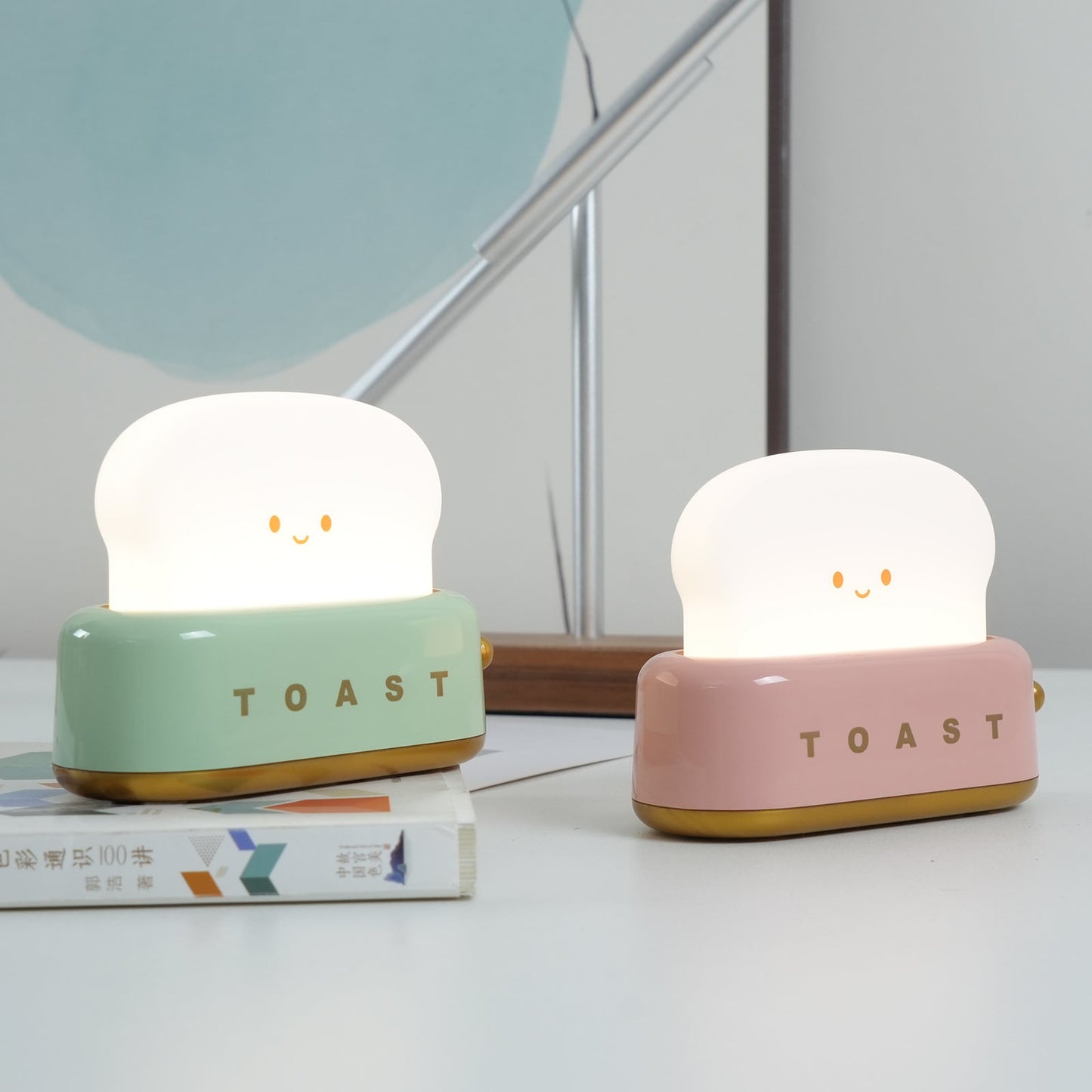 stylish toaster table lamp with built-in battery