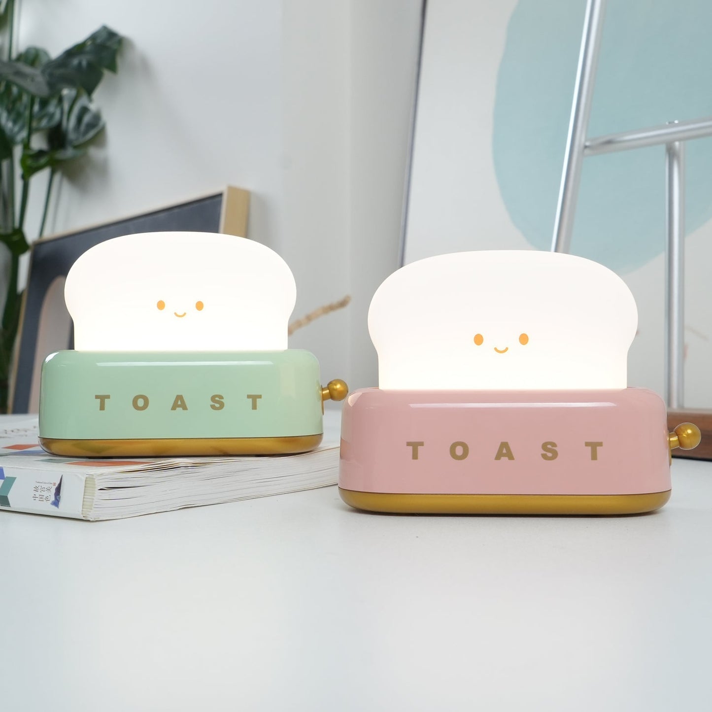 stylish toaster table lamp with built-in battery