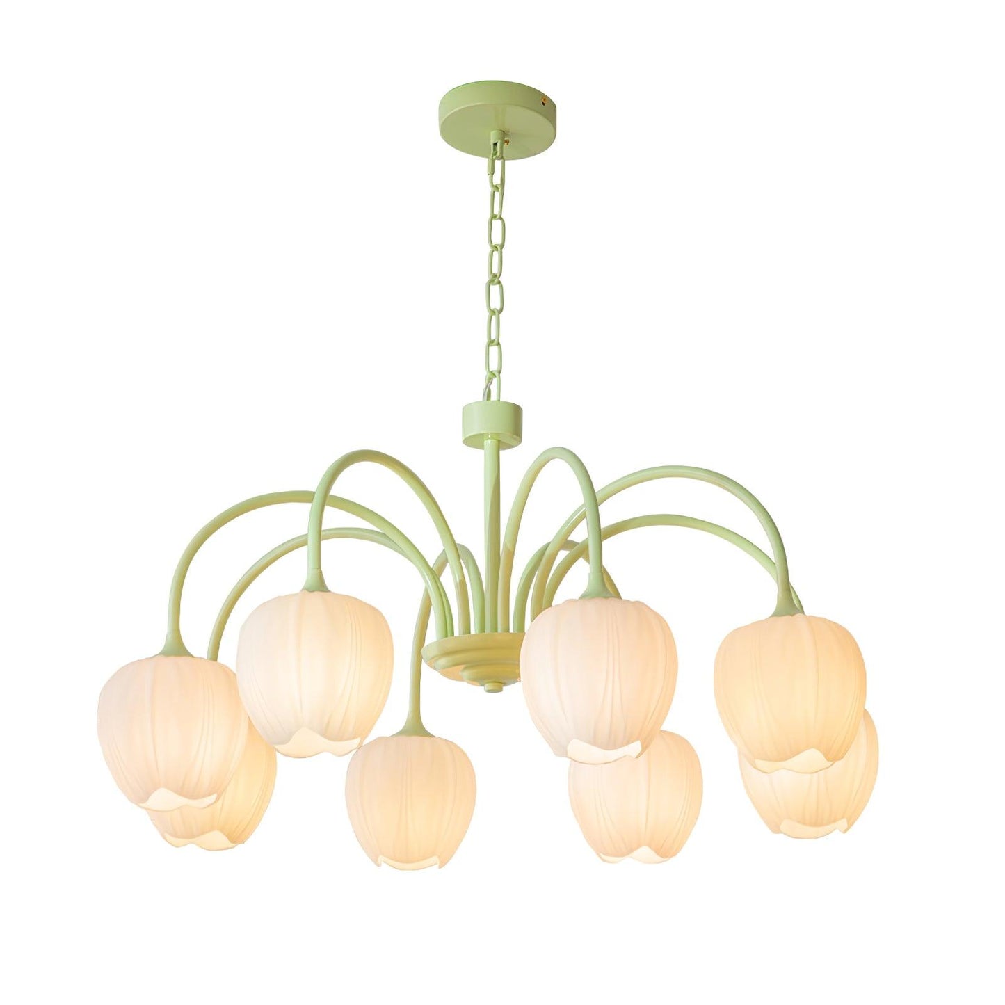 elegante tulp matcha kroonluchter voor een luxueuze sfeer