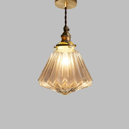 Elegante glazen hanglamp met sprankelende kristallen