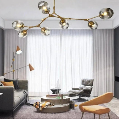 Stijlvolle Bifurcation Bubbelglas Sputnik Kroonluchter voor een Modern Interieur