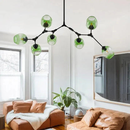 Stijlvolle Bifurcation Bubbelglas Sputnik Kroonluchter voor een Modern Interieur