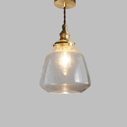 Elegante glazen hanglamp met sprankelende kristallen