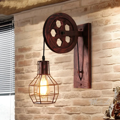 Industriële Wandlamp Metaal Glas LED