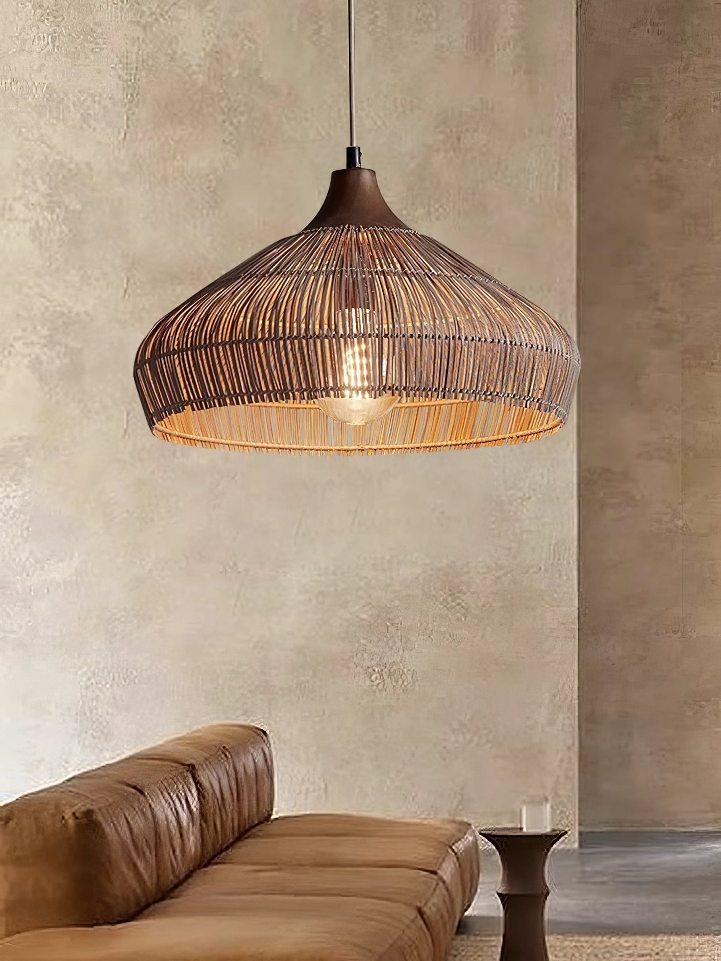 stijlvolle rotan hanglamp met rieten accenten