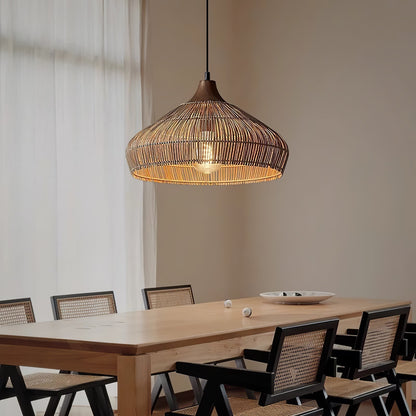 Stijlvolle Rotan Hanglamp met Rieten Accenten