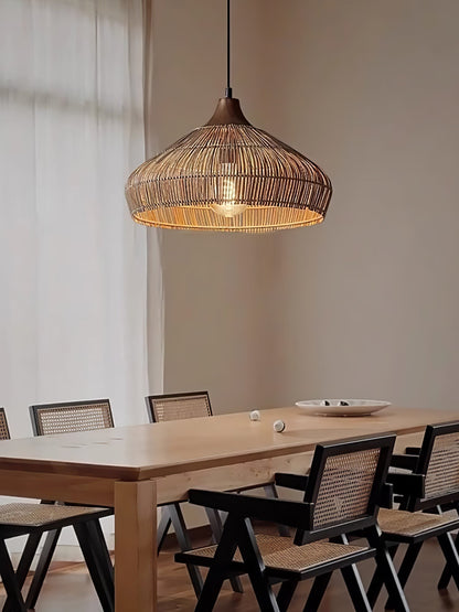 Stijlvolle Rotan Hanglamp met Rieten Accenten