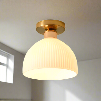 Stijlvolle Moderne Melk Wit Glazen Plafondlamp voor een Luxe Sfeer