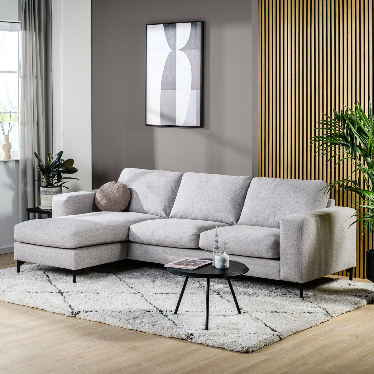 3 seater sofa cl l+r, valente fabric, v311 grey