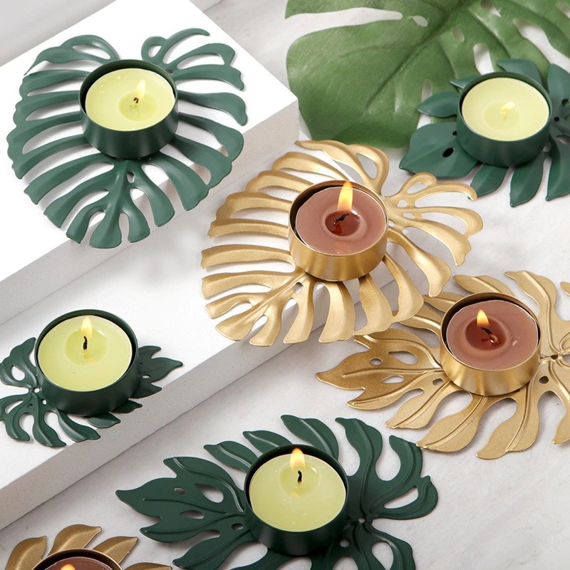 kandelaar monstera blad design