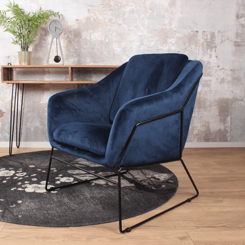 antonio armchair velvet dark blue