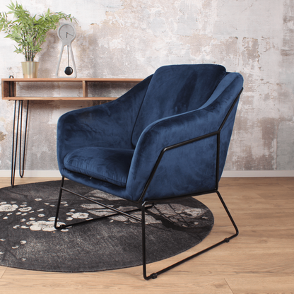 Antonio armchair velvet dark blue