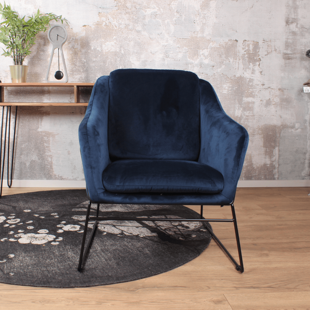 antonio armchair velvet dark blue