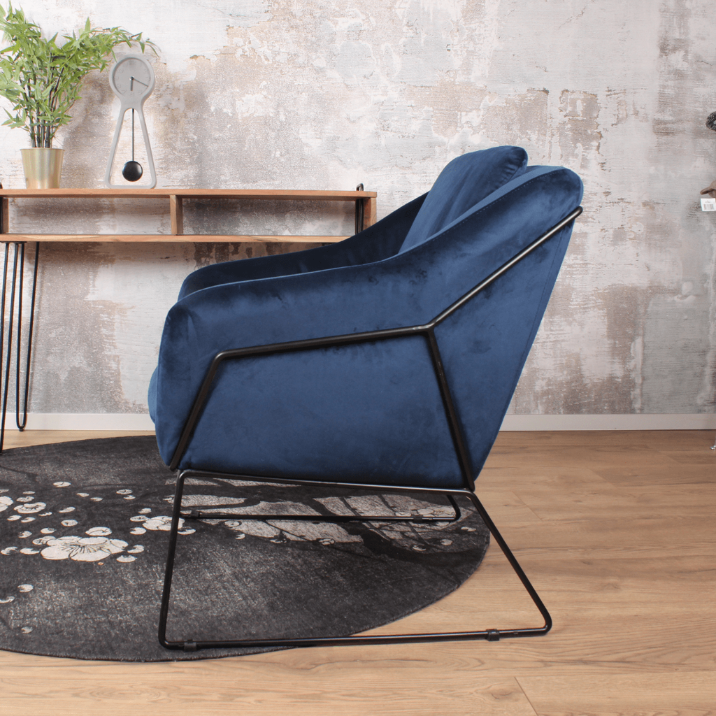 antonio armchair velvet dark blue