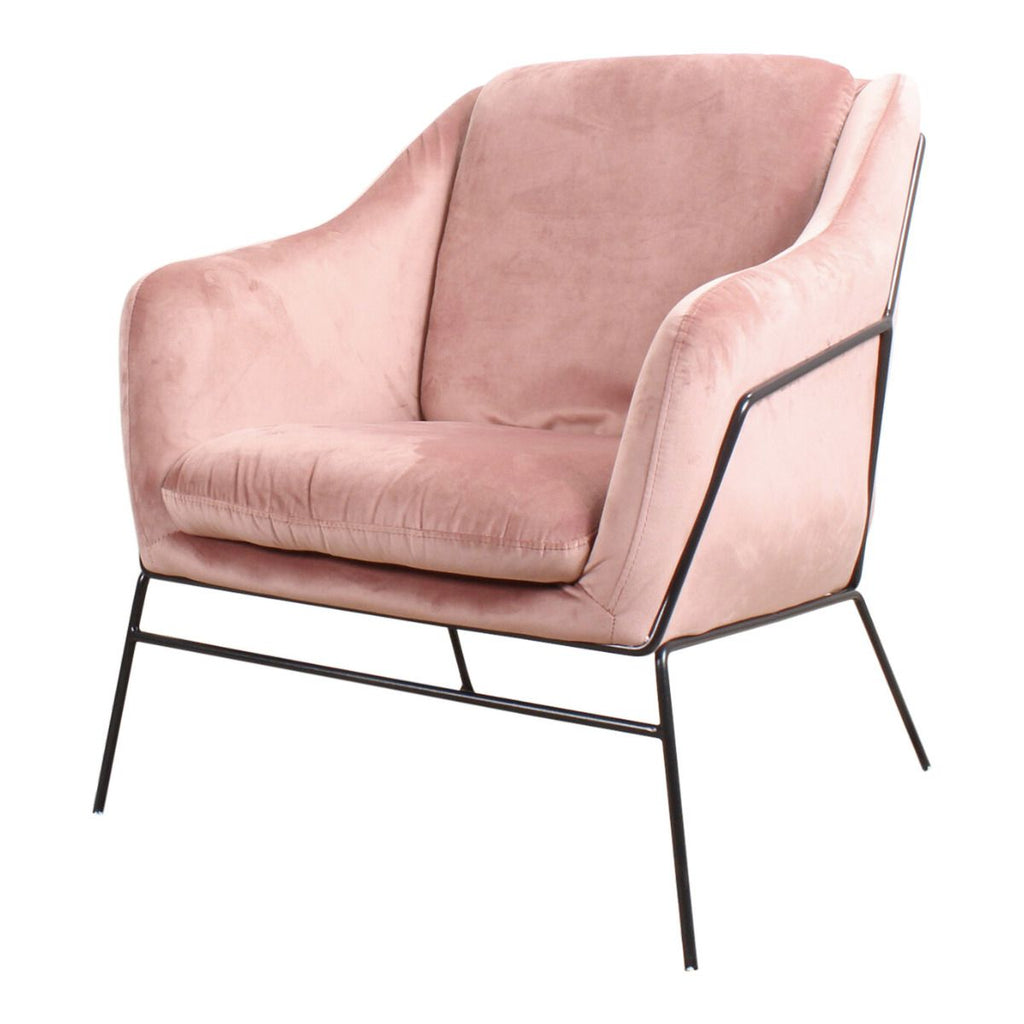 antonio fauteuil fluweel roze