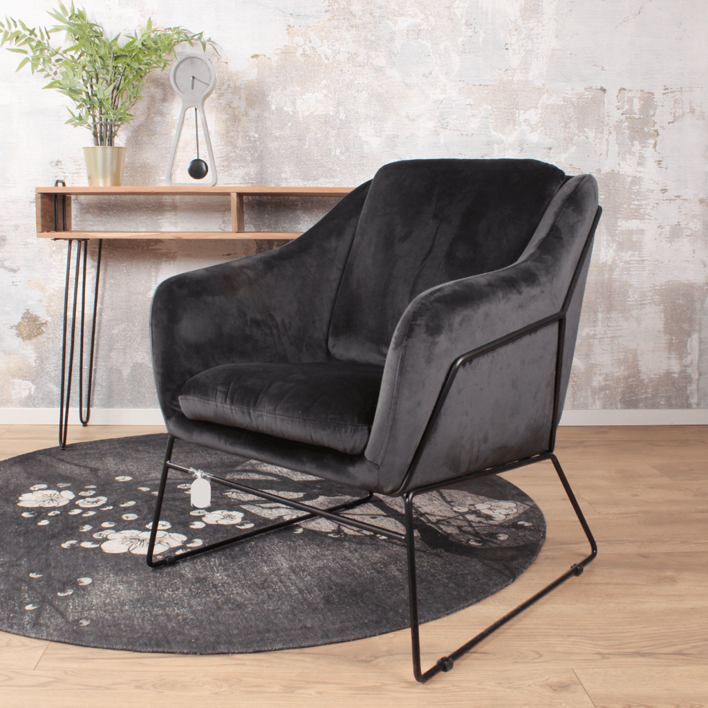 antonio armchair velvet black