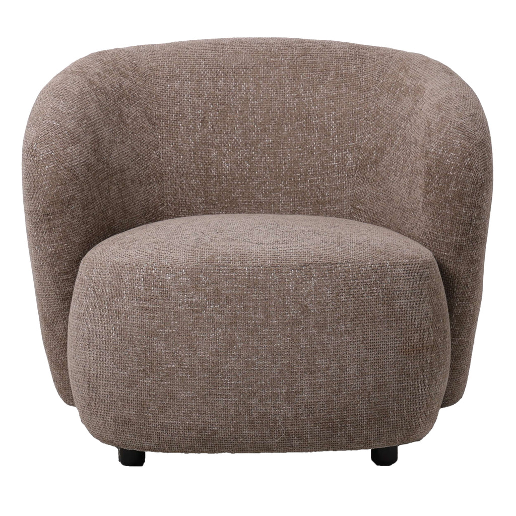 aphrodite taupe armchair with legacy 3 mink fabric.