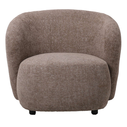 Aphrodite Taupe armchair with Legacy 3 mink fabric.