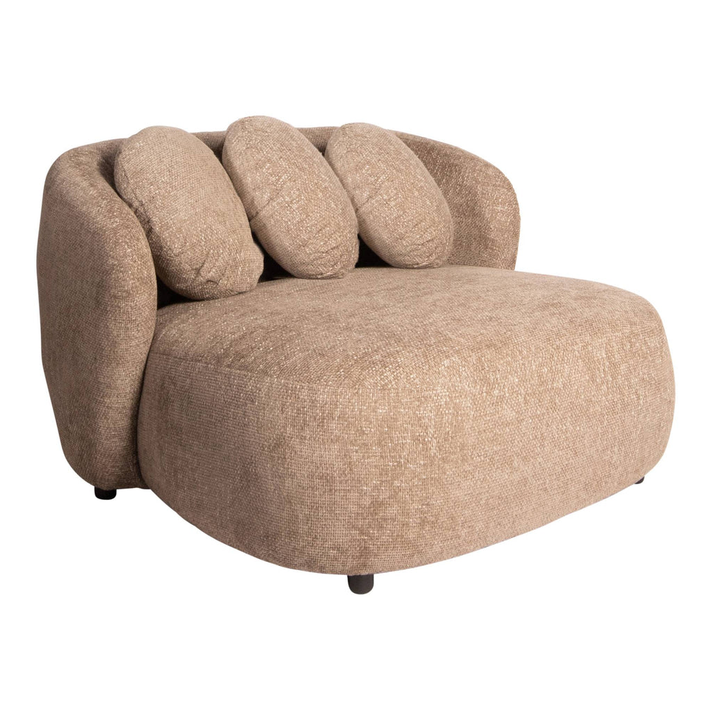 aphrodite taupe loveseat with legacy 3 mink fabric.