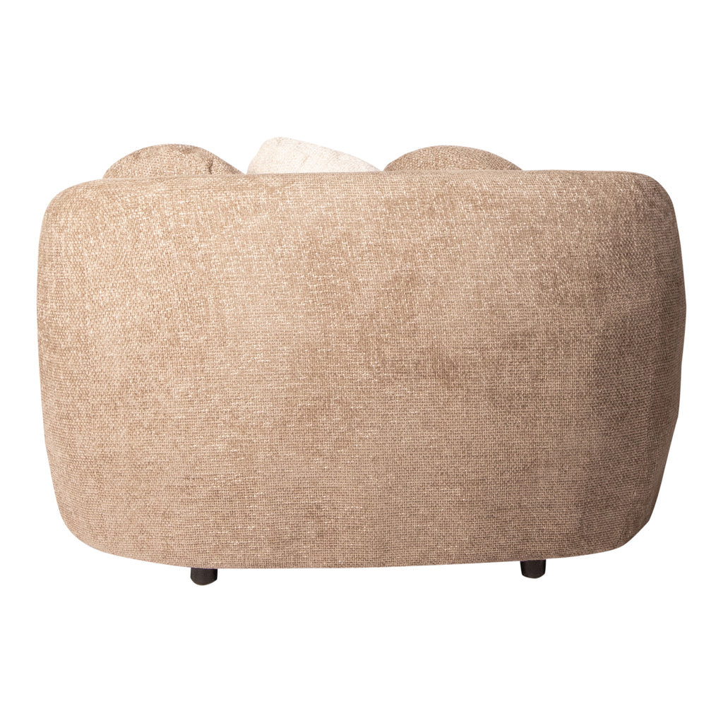 aphrodite taupe loveseat with legacy 3 mink fabric.