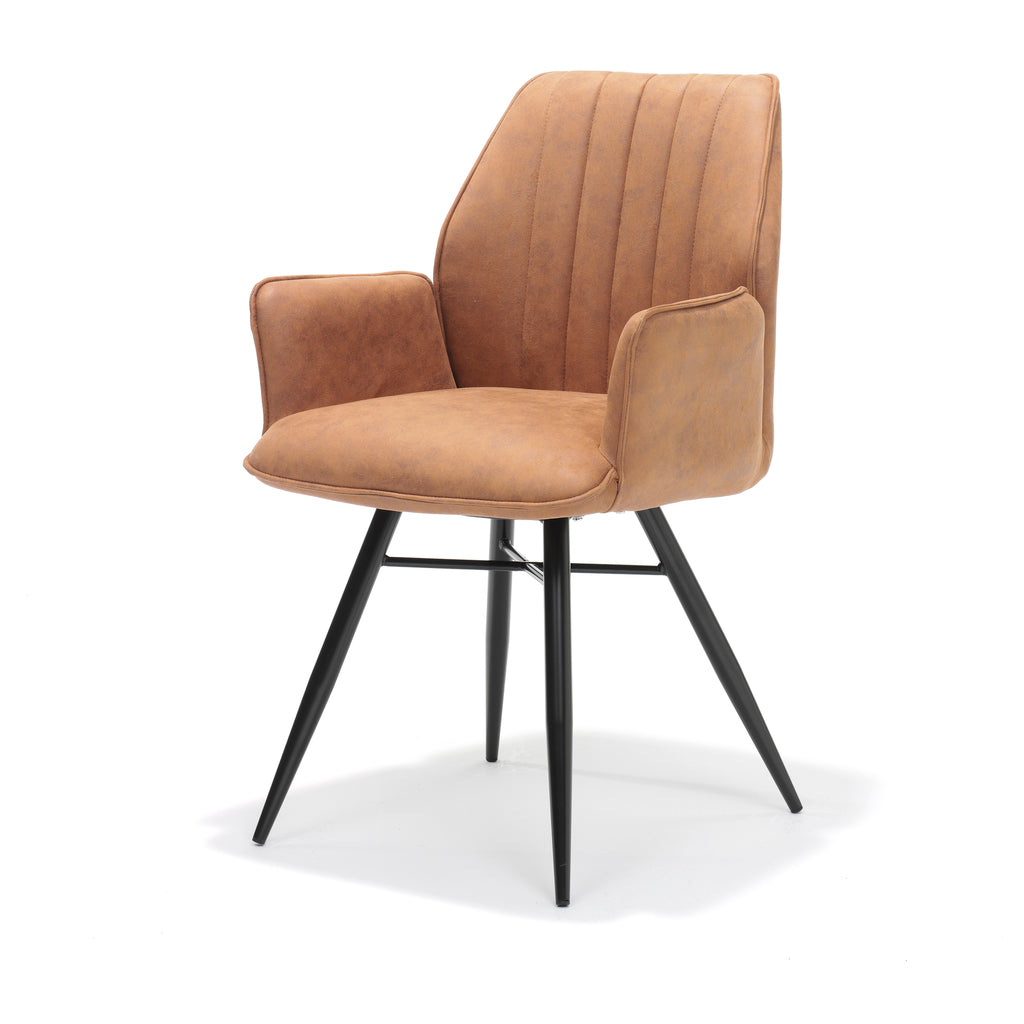 armchair clark black fabric soft cognac