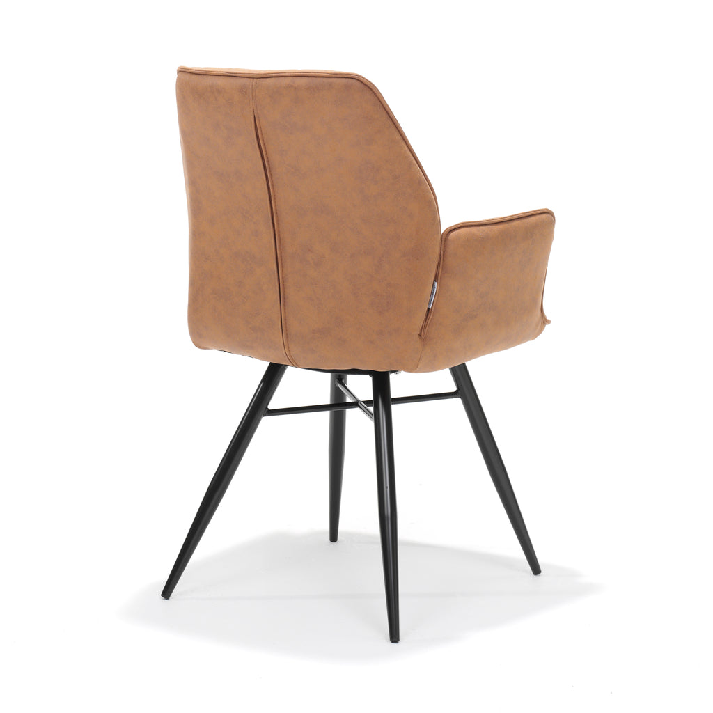 armchair clark black fabric soft cognac