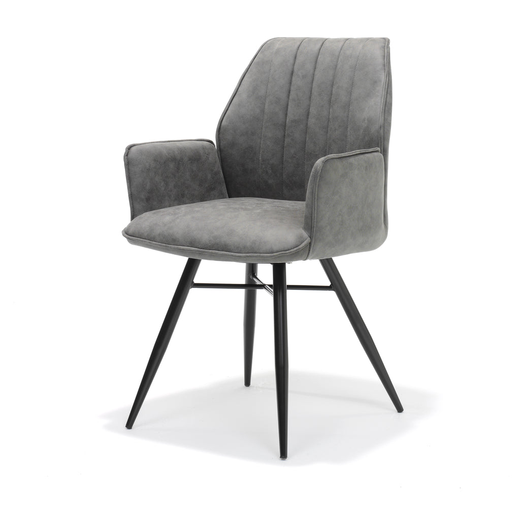 armchair clark black fabric soft steel