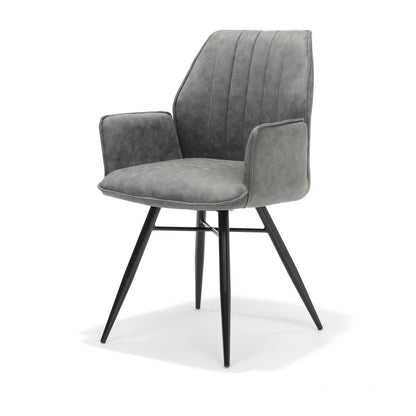 Armchair Clark black Fabric Soft Steel