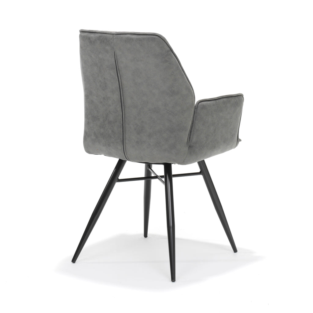 armchair clark black fabric soft steel