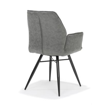 Armchair Clark black Fabric Soft Steel