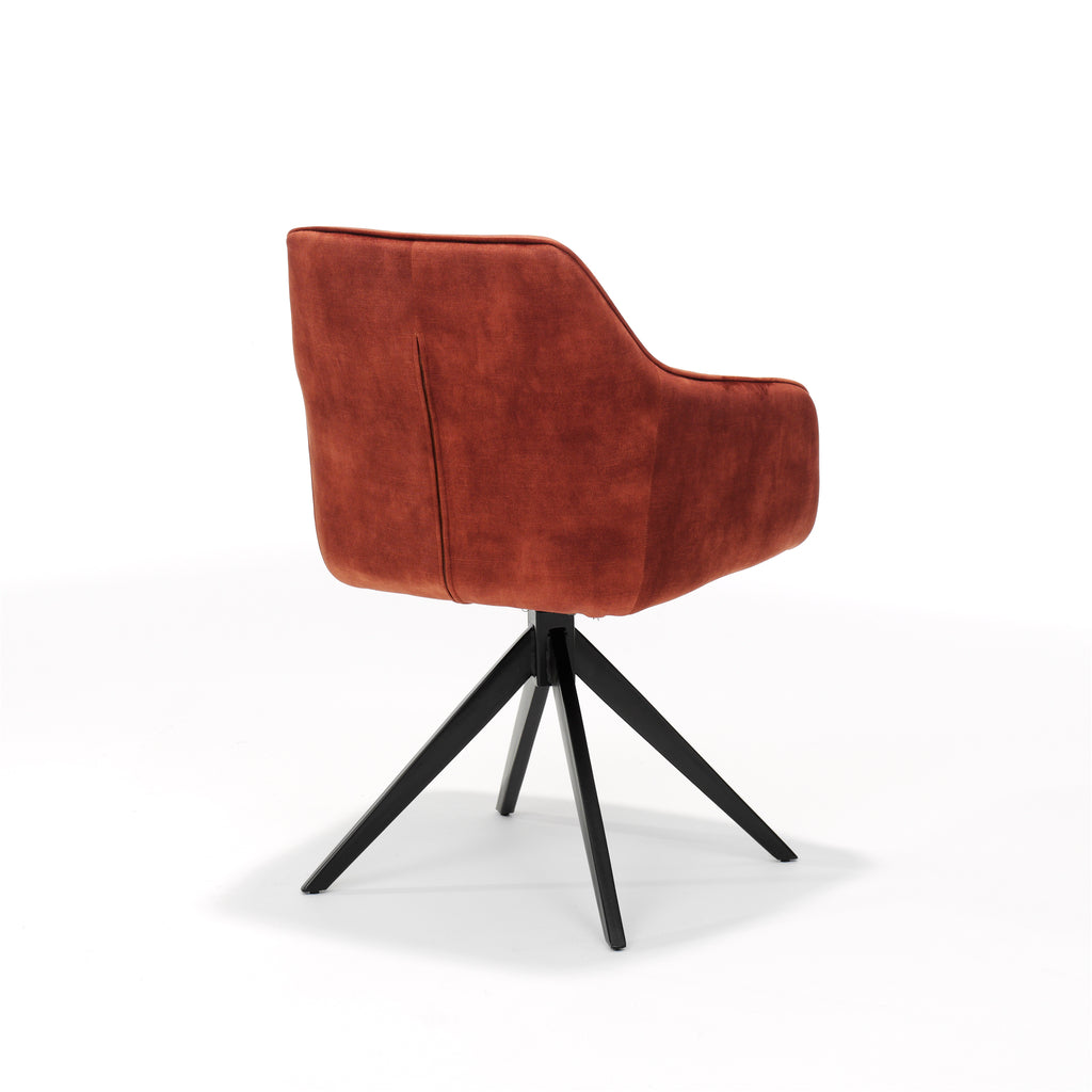 armchair jazz black swivel base - aurora velours copper