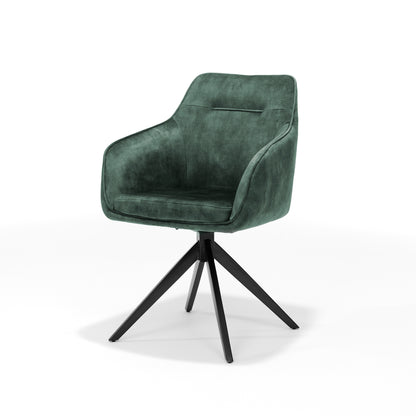 Armchair Jazz black swivel base - Aurora Velours Hunter