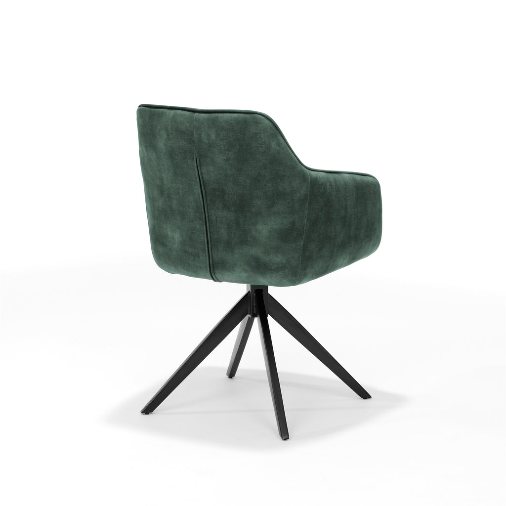 armchair jazz black swivel base - aurora velours hunter