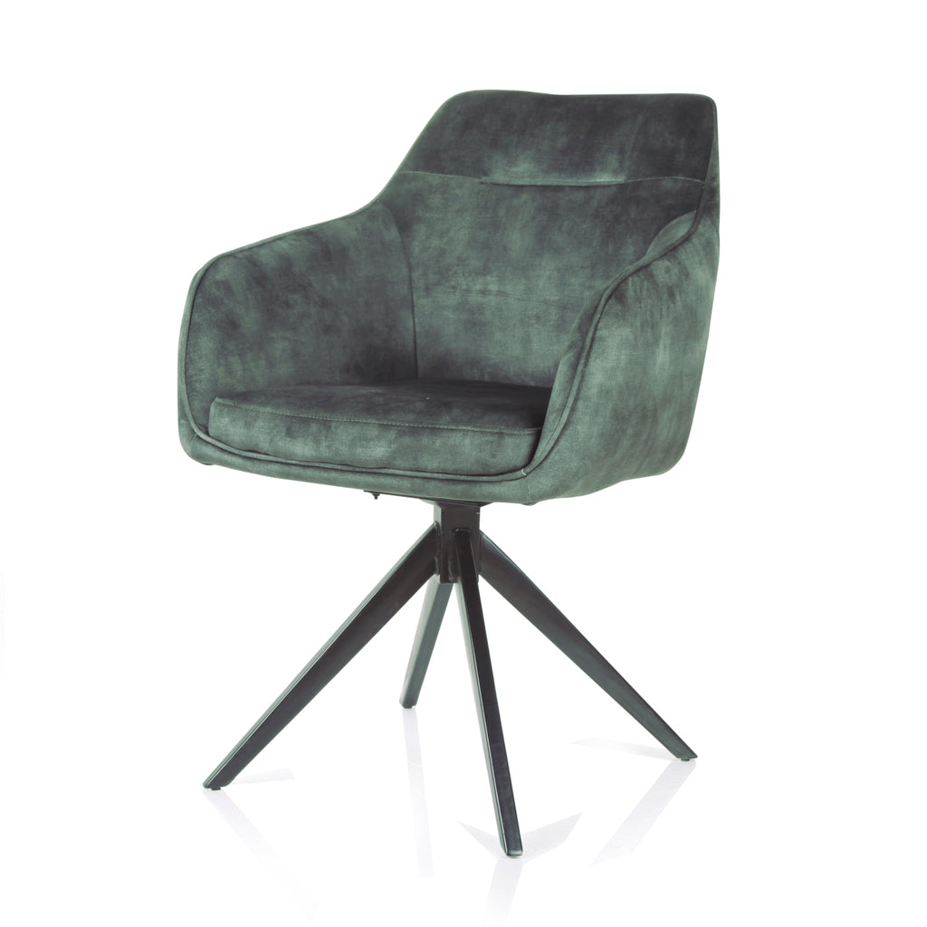 armchair jazz black swivel base - aurora velours hunter