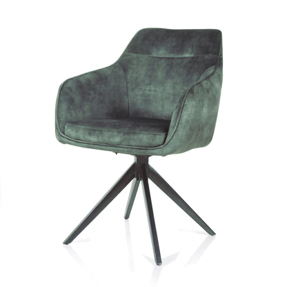 Armchair Jazz black swivel base - Aurora Velours Hunter