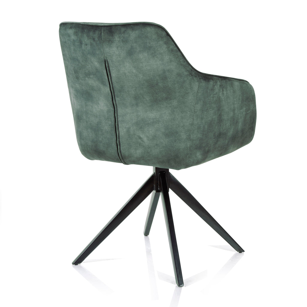 armchair jazz black swivel base - aurora velours hunter