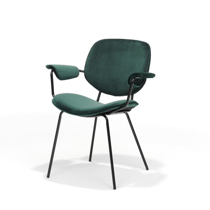 Armchair Leanne black - Fabric Velours Green