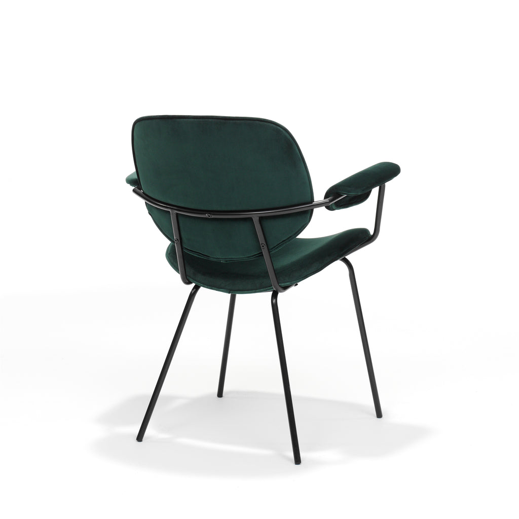 armchair leanne black - fabric velours green