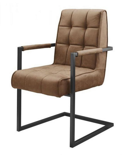 Armchair Patch black - Fabric Soft Cognac