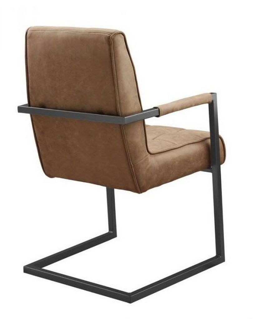 armchair patch black - fabric soft cognac