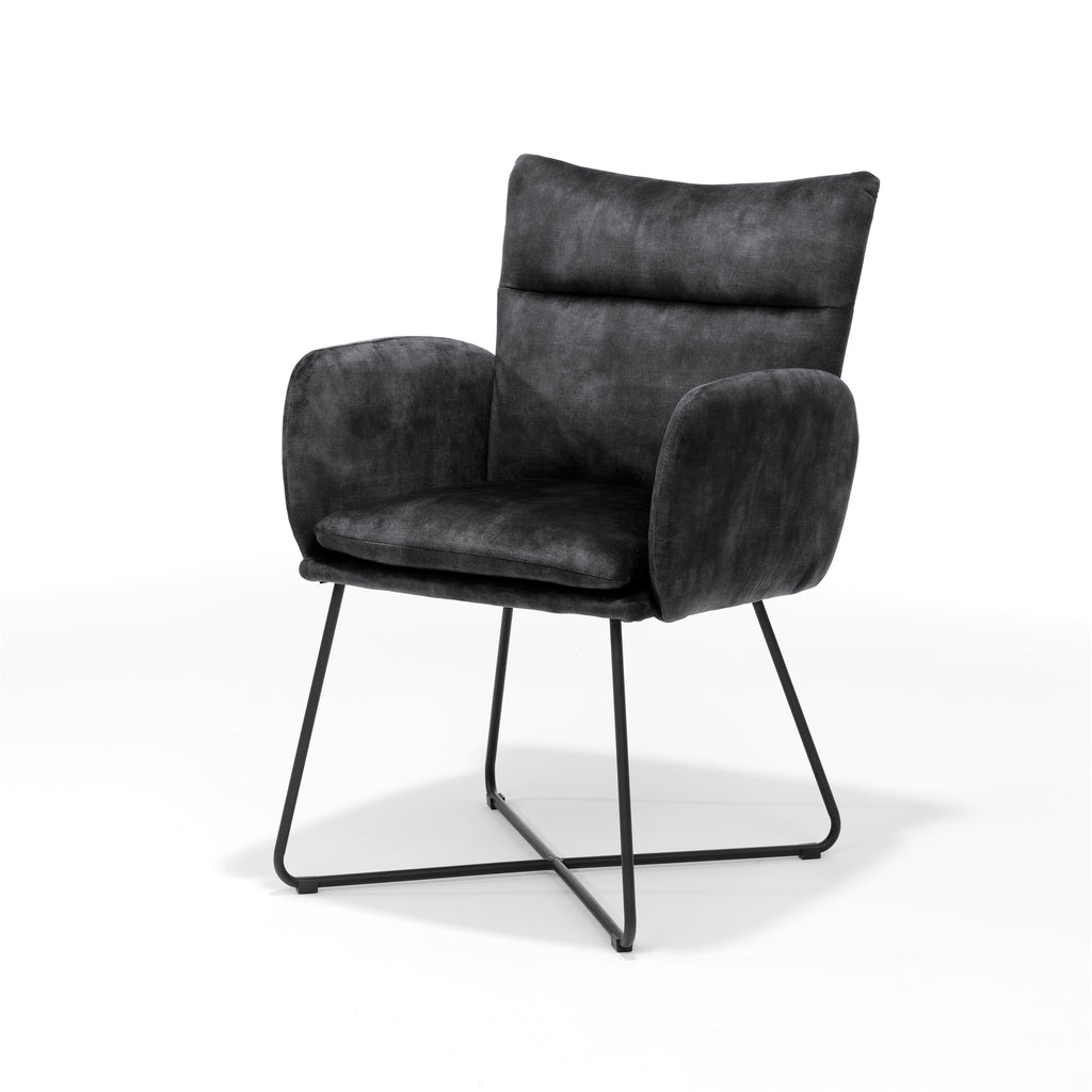 armchair sense black - aurora velours anthracite