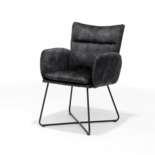 Armchair Sense black - Aurora Velours Anthracite