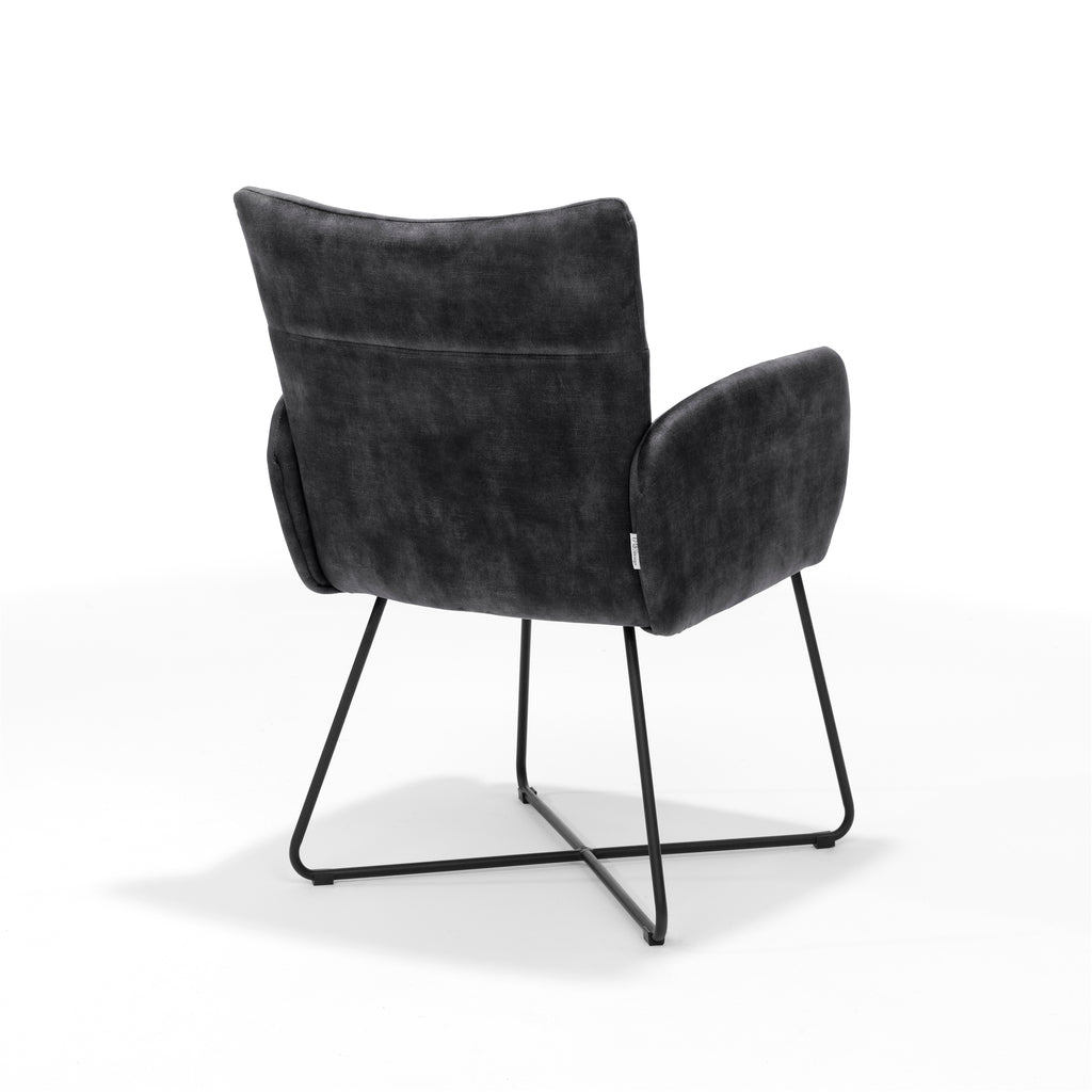 armchair sense black - aurora velours anthracite