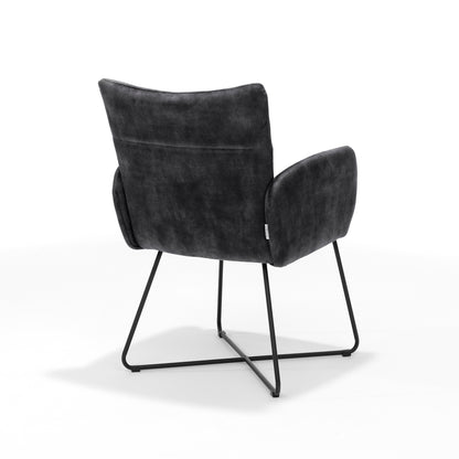 Armchair Sense black - Aurora Velours Anthracite