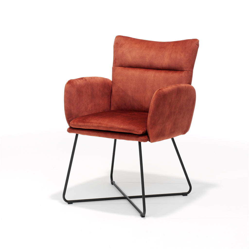 armchair sense black - aurora velours copper