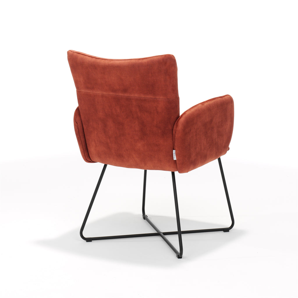 armchair sense black - aurora velours copper