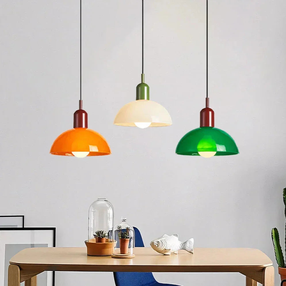 auroravibrant colorful bowl pendant light